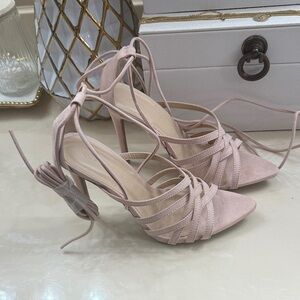 Elegant Pink Strappy Heels
